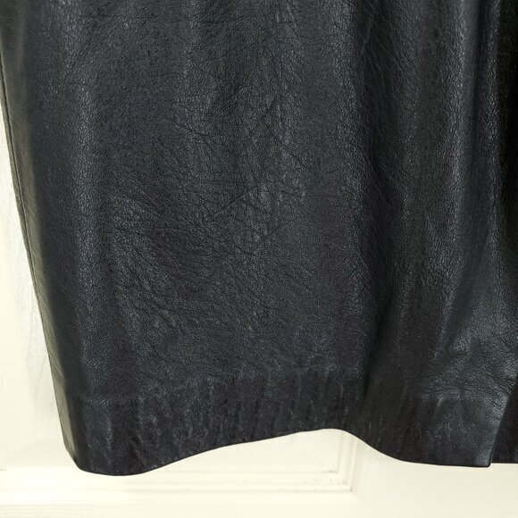 KORS Michael Kors 100% Leather Mini Pencil Skirt M Black - Picture 12 of 16